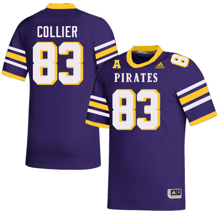 #83 Stephen Collier East Carolina Pirates College Football Jersey Stitched-Purple